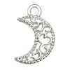 Set Mixto de 20 Colgantes de Aleación Plata Brillante Serie Sol, Estrella y Luna para Pulseras, Collares y Accesorios de Joyería DIY
