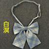 Venta Caliente Estilo Academia Oka Rida Gris Ceniza Carbón Negro Lazo Cuadros Esquina Plana Cuello JK Flor Pajarita Accesorios de Camisa