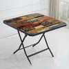 Mesa Redonda Plegable, Mesa Cuadrada, Mesa de Comedor Sencilla para Exteriores, Mesa para Hogar de Casa de Alquiler al por Mayor, Mesa Cuadrada Pequeña Portátil de Hierro para Montaje de Puesto