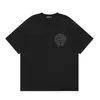 Camiseta Corta de Manga Corta Cruzada Chrome 25 Nueva Marca de Verano de Moda para Hombres y Mujeres en Estilo Callejero Europeo y Americano