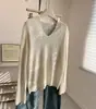 Camada Interna com Bordado de Borboleta, Gola Ovos, Camisa de Renda de Manga Longa para Mulheres, Camisa Base de Cor Damasco Solta e Suave, Novo Estilo de Primavera
