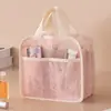 Bolsa de Maquiagem de Rede, Necessaire Portátil de Viagem, Bolsa de Armazenamento de Rede Respirável, Bolsa de Banho Portátil Drenável de Grande Capacidade