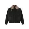 Yidao Vintage 25 Invierno Nuevo Retro Americano Diseño de Nicho Estilo Granero Cuello Leopardo Desmontable Chaqueta Abrigo de Algodón
