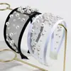 Moda Europea y Americana Elegante Diadema de Malla de Ala Ancha Perla Barroca Resistente Diadema Elegante Retro para Salir Fijador de Cabello para Mujeres