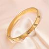 Pulsera Retro Versátil Transfronteriza Chapada en Oro Incrustada con Diamantes para Mujer, Estilo de Lujo Ligero de Gama Alta, Elegantes Accesorios de Pulsera de Acero de Titanio