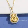 Jade incrustado em ouro Jade branco de Hotan Guanyin Buda Maitreya pingente de bênção bolsa da sorte Contas de transferência Lutong presente ao vivo atacado
