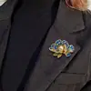 Nova Broche Retrô Estilo Chinês com Gotejamento de Óleo, Peônia e Pérola, com Flores de Strass Multicor, Acessório Feminino para Qipao e Hanfu