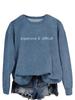 Sudadera Suelta de Manga Larga con Cuello Redondo, Letra 'Amazon Wish', Redonda, Europea y Americana, Cara Cara, Costosa, Difícil