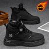 Botas Martin de caña alta con forro polar de invierno para hombre, Botas de trabajo cálidas y versátiles de moda, Botines casuales de suela gruesa, Zapatos de algodón