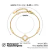 Pulseira de Aço Titânio Que Não Desbota, Pulseira de Aço Titânio Feminina, Trevo de Quatro Folhas de Aço Inoxidável, Luxo Leve, Cravejado com Diamantes, Sensação de Alto Padrão, Atacado Transfronteiriço