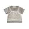 ¡Original! Conjunto de Camiseta a Rayas Dulce Falso Dos Piezas y Pantalones con Volantes para Bebé Niña Verano 2026 Elegante Chic Trendy T