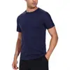 Camisa de verano para hombre transpirable de secado rápido color liso versátil moda simple casual estilo americano moderno cuello redondo manga corta en stock