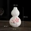 Jarrón Pequeño de Porcelana Blanca Hecho a Mano Arreglo Floral Dispositivo Hidropónico para Flores Jarrón Bolsa de la Suerte Calabaza Decoraciones de Escritorio para Sala de Estar Adornos