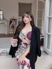 Blazer Casual Runqi Plus Size N8408 Multicor de Verão Fino Antirrugas Drapeado Venda por Atacado Jaqueta de Terno Feminina