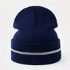 Gorro de Punto Cálido con Borde Enrollado para Otoño e Invierno Transfronterizo, Gorro Frío Reflectante para Ciclismo al Aire Libre, Suéter de Lana Frío