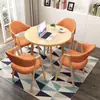 Mesa y sillas de negociación juego cafetería tienda de té de leche mesa redonda casa de alquiler apartamento pequeño mesa de comedor balcón mesa de ocio