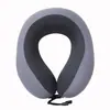 Almohada en forma de U de seda helada color sólido logotipo personalizable para conducir viaje almohada para el cuello algodón viscoelástico regalo de empresa almohada fresca en forma de U