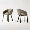 Mesa e cadeiras de jantar simples e modernas de luxo leve para sala de jantar de casa, designer minimalista italiano, com encosto
