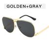 Gafas de aviador de doble haz de moda, nuevas gafas de sol de metal para hombre, gafas de sol de montura grande estilo retro europeo y americano para mujer