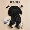 Conjunto de Moletom para Meninos Primavera Outono 2026 Novo Moletom com Bolso Xadrez Calça Jogger Xadrez Infantil Conjunto de Duas Peças