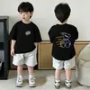 Camiseta de Manga Corta de Algodón Puro para Niños, Holgada y Versátil, Estilo Veraniego para Niños Mayores, Tops de Verano de Moda para Niños