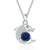 Comercio Exterior Transfronterizo Plata de Ley S925 Amazon Nuevo Modelo Delfín de Piedra Natal Doce Completo de Diamante Colgante Collar Simple Versátil