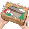 Caixa de embalagem para cupcake de Natal, caixa de cupcake com janela, caixa transparente para embalagem de sobremesa mousse, caixa para ovo cozido