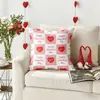 Funda de Almohada Roja Transfronteriza para el Día de San Valentín con Letras y Corazones, Almohada Festiva, Cojín para Cabecera, Cojín para Sofá, Dormitorio, Sala de Estar