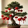 Tela afelpada, grandes adornos de linternas rojas colgantes, decoraciones para árboles, decoraciones 2026, para celebraciones de inauguración de casa y ceremonias de mudanza