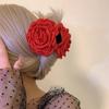 ¡Versión Alta! Pinza para el Pelo Caro Estilo Mismo Color Rosa Seco Clip de Presión Parte Trasera de la Cabeza Pinza de Tiburón Bloguero Accesorio para el Cabello para Mujeres