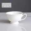 Juego de Taza y Platillo de Café Estilo Europeo para Uso en Casa, Hotel y Restaurante, Juego de Tazas de Café de Cerámica Minimalista Blanco Puro, Arte Latte Personalizable
