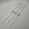 Edição Seiko V Ouro Pulseira Borboleta Totalmente com Diamantes Banhada a Ouro 18K Diamante Moda Luxo Leve Mais Fácil de Combinar Temperamento Corrente de Clavícula Super Brilhante