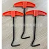 M8 aço carbono hexagonal Luminous Ground nail portátil rotativo cabeça plástica rosca prego de barraca prego de solo espiral 20cm