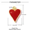 Pingente de Coração de Pêssego com Gotejamento de Óleo Vermelho Transfronteiriço DIY de Cobre para Mulheres, Banhado a Ouro Real 18K, Colar, Brincos, Pulseira, Acessórios de Joias, Pingente