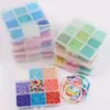 Kit de materiais de contas de semente de vidro de 9 compartimentos para novo produto transfronteiriço, conjunto de miçangas soltas perfuradas coloridas para pulseira DIY