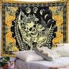 Tapeçaria Amantes Caveira Decoração de Casa Pano Pendurado Arte Preto e Branco Caveira Cogumelo Fundo Pano de Parede Pano Pendurado Tapeçaria
