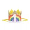 Chapéu de aniversário de 100 dias para bebê Arco-íris Coroa Dourado Digital Rosa chapéu decoração de festa infantil adereços de foto