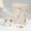 Joyería Transfronteriza Europea y Americana Personalidad Simple Geométrico Asimétrico Collar de Perlas Redondas Sentido de Diseño de Nicho Collar Abierto para Mujer
