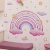 BM6077 Pegatinas de Pared Autoadhesivas Estrellas Arcoíris Nubes Pared de Fondo Decoración Sala de Estar Dormitorio Pegatinas de Pared de Fondo Autoadhesivas