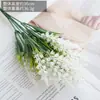 Planta Verde Artificial Lavanda de 5 Ramas Flor Artificial Aterciopelada Boda Foto Estilo Pastoral Espiga de Trigo Flor Falsa Decoración Sala de Estar Hogar