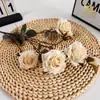 Flores Artificiales Personalizadas con 6 Cabezas de Flores de Rosa, Flores para Decoración del Hogar, Arreglos Florales para Bodas, Fabricante de Accesorios para Fotografía