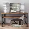 Escritorio doble largo para estudiantes, uso en casa en dormitorio, escritorio de estudio para escribir, escritorio rectangular de oficina para computadora montado en la pared para viviendas de alquiler
