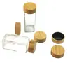 Garrafa de Tempero Tampa de Bambu 120ml Garrafa de Vidro para Temperos 4oz Garrafa Quadrada Tampa de Bambu Rosca Tampa de Bambu Produtos Amazon