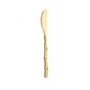 Cuchillo y tenedor de acero inoxidable para pastel de luna, creativo tenedor de fruta dorada con patrón de rama, juego de cuchillo y tenedor para pastel de luna desechable.