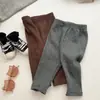 26 Pantalones largos de otoño estilo coreano para niños, leggings de algodón de cintura alta elásticos para bebés niños y niñas, pantalones de bebé para primavera
