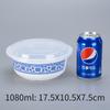 Lonchera desechable redonda de porcelana azul y blanca xyt, caja de embalaje para comida rápida para llevar, recipiente redondo de plástico, lonchera con tapa alta gruesa