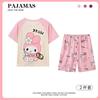 Pijamas de Verano de Algodón Imitación para Niños Pantalones de Manga Corta Niños y Niñas Ropa para Bebé con Aire Acondicionado Niños Grandes Traje Ropa para el Hogar para Padres e Hijos