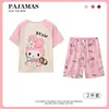 Pijamas de Verano de Algodón Imitación para Niños Pantalones de Manga Corta Niños y Niñas Ropa para Bebé con Aire Acondicionado Niños Grandes Traje Ropa para el Hogar para Padres e Hijos
