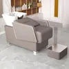 Lavabo de Cerámica para Lavado de Cabello para Salones de Belleza, Estilo Simple Semi-Reclinable, Cama de Masaje y Lavado para Salón de Belleza, Venta Directa del Fabricante