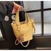 Bolso Mujer 2025 Nuevo de Axila para Llevar en la Mano Texturizado Bolso de Mujer Bolso de Mano de Piel Suave Lichi Bolso Cubo Bolso Cruzado